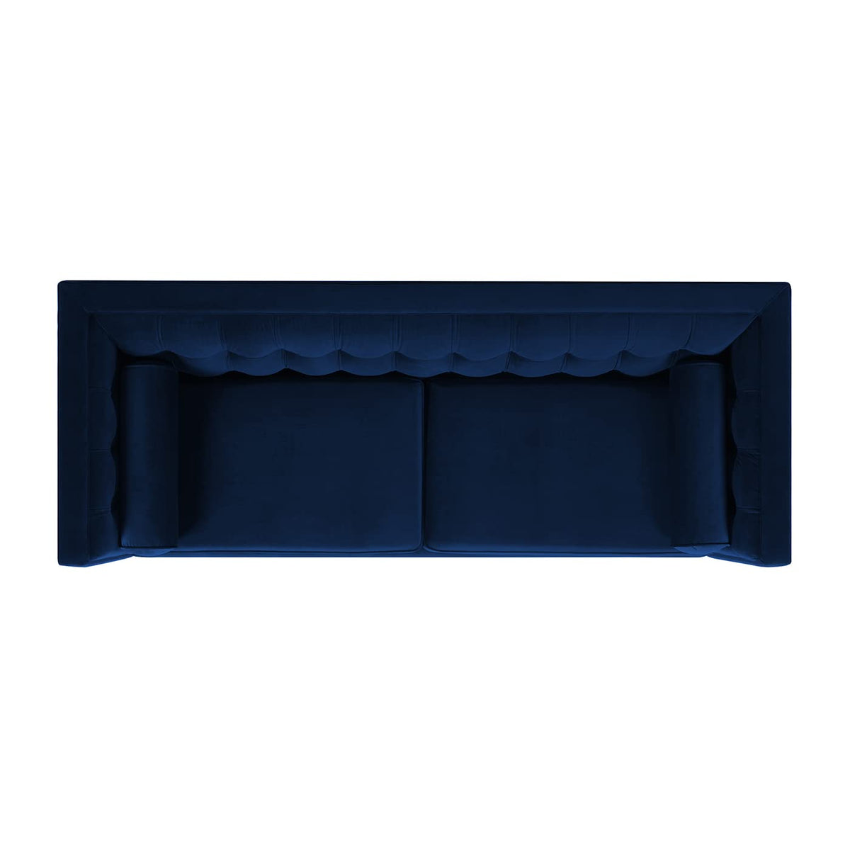 84" Navy Blue Velvet Tufted Sofa E41488