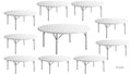 White 6-ft Plastic Folding Round Table F83828