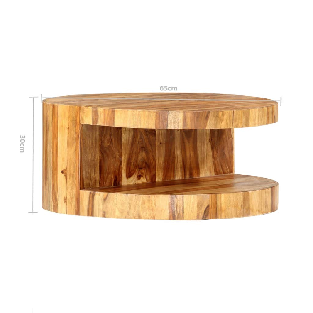 Solid Sheesham Wood Round Coffee Table G2202