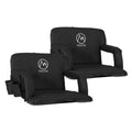 Folding Stadium Seat Set of 2, 25 inch Wide Black C79599