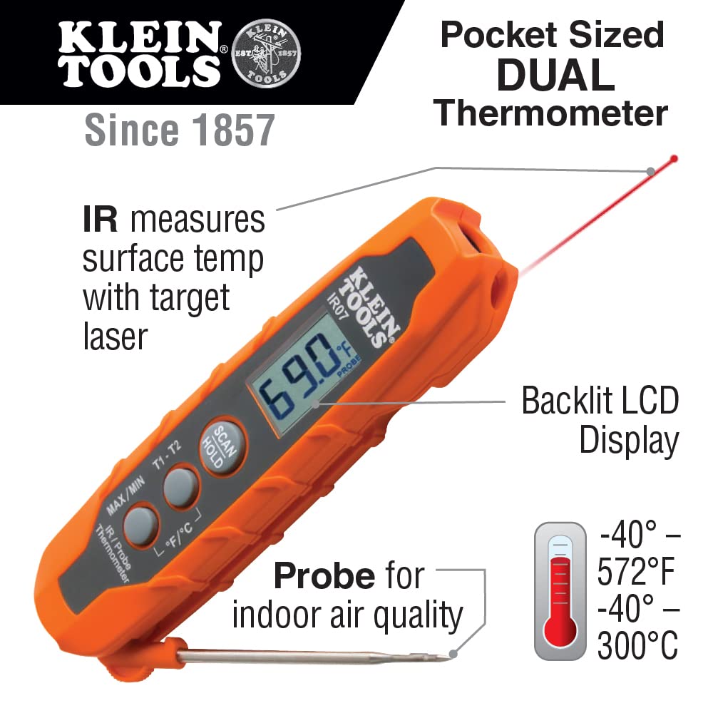 Digital Clamp Meter, Non-Contact Voltage Tester, and Infrared/Probe Thermometer K265