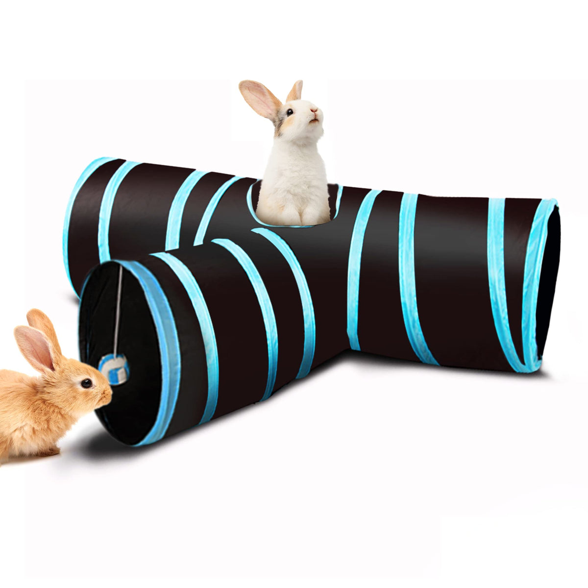 3-Way Ferret & Rabbit Tunnel with Peep Hole and Crinkle Ball U472100
