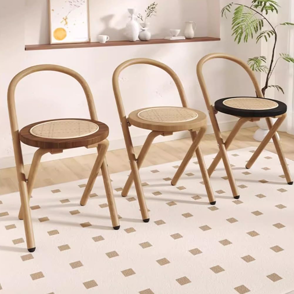 Folding Rattan Wood Bar Stool R6749