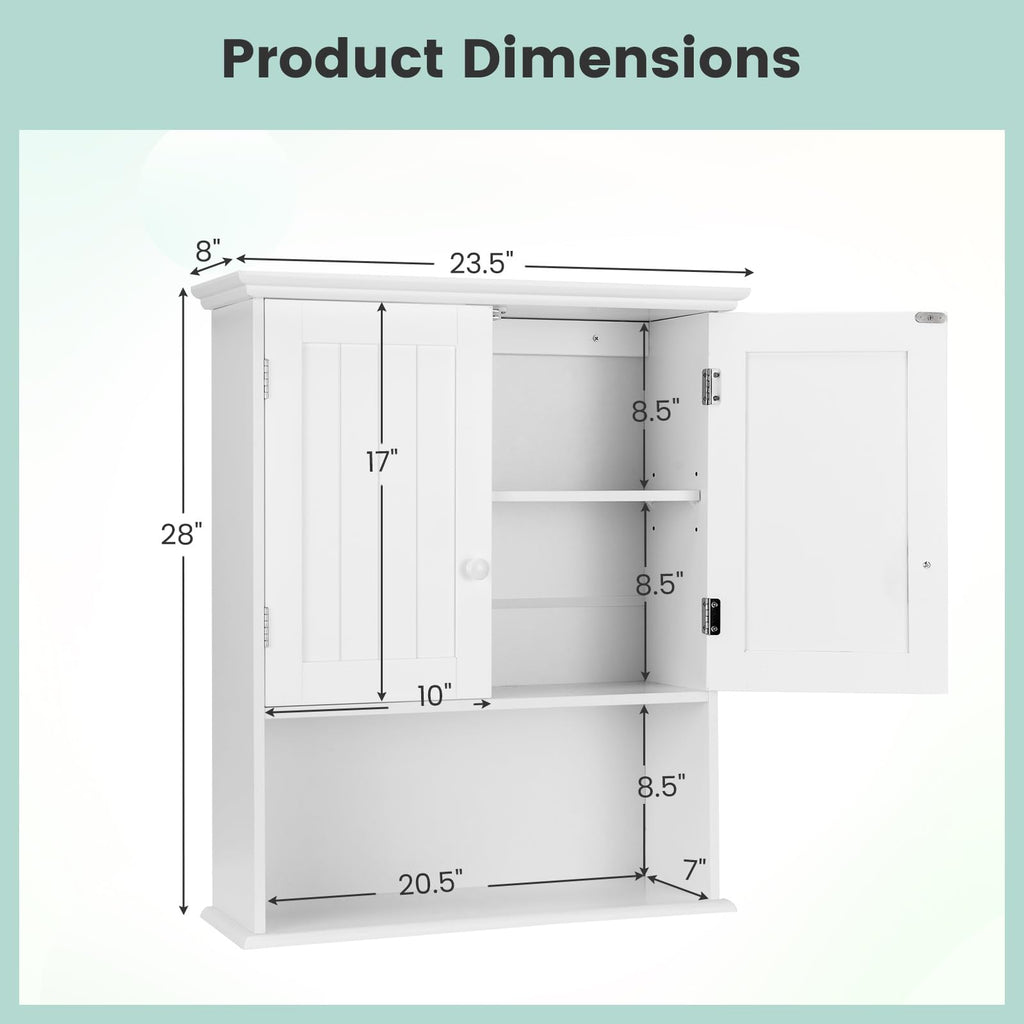 White 2 Door Bathroom Wall Cabinet W50763