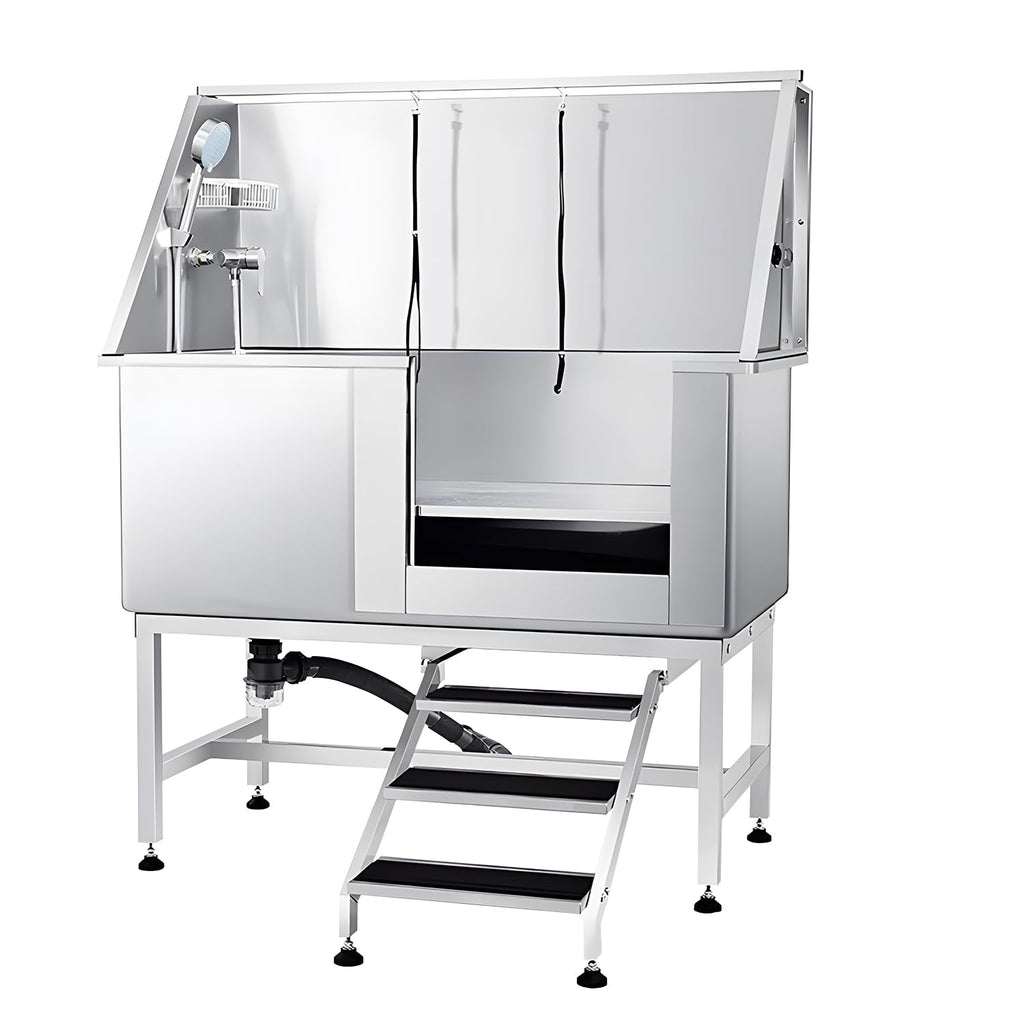 Stainless Steel Dog Grooming Tub with Stairs and Faucet Z894