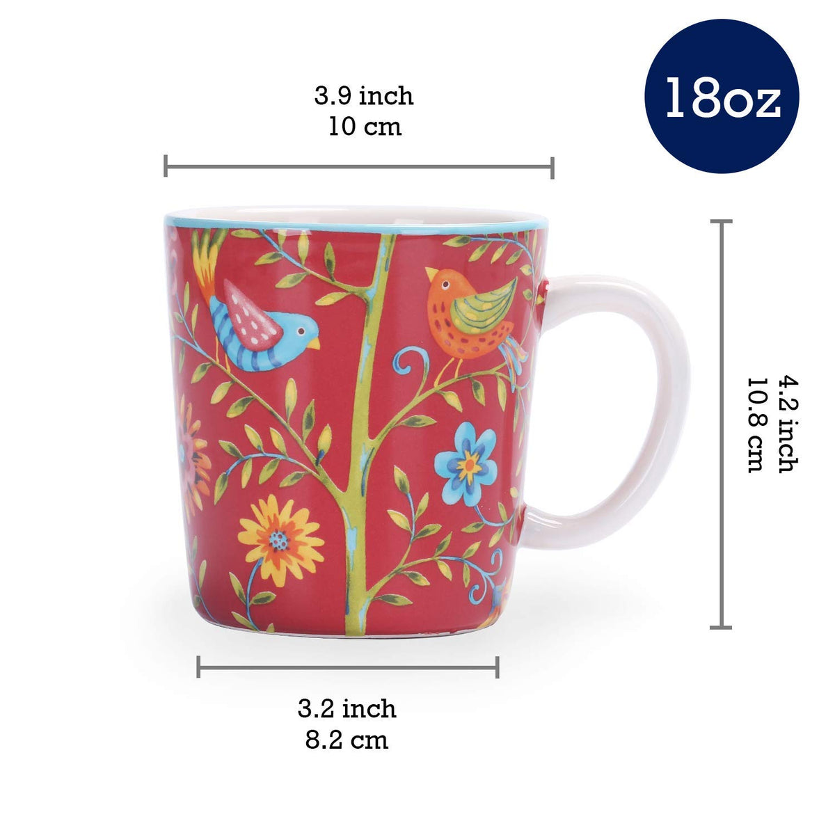 Red Ceramic 16 pcs Dinnerware Set, Service for 4 V6793