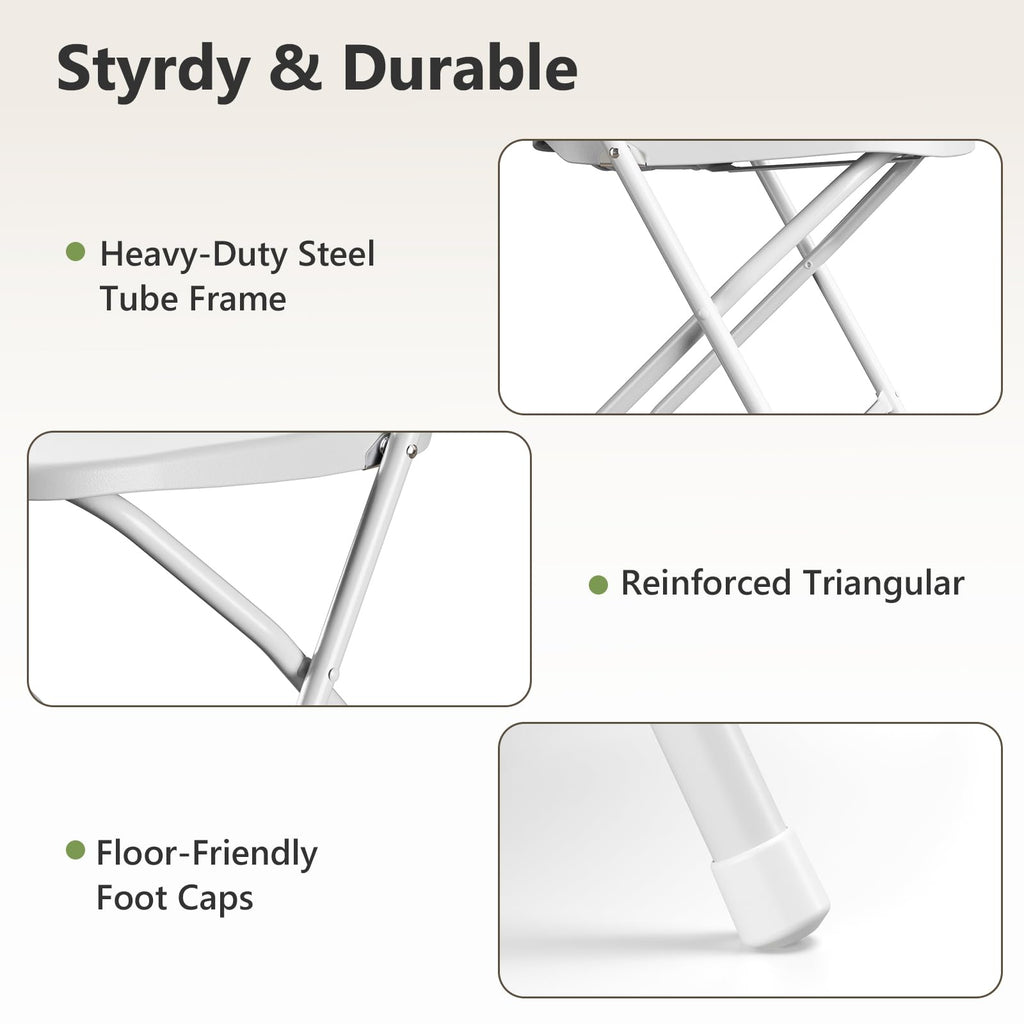 White 10 Pack Plastic Folding Chairs with Metal Frame J151933