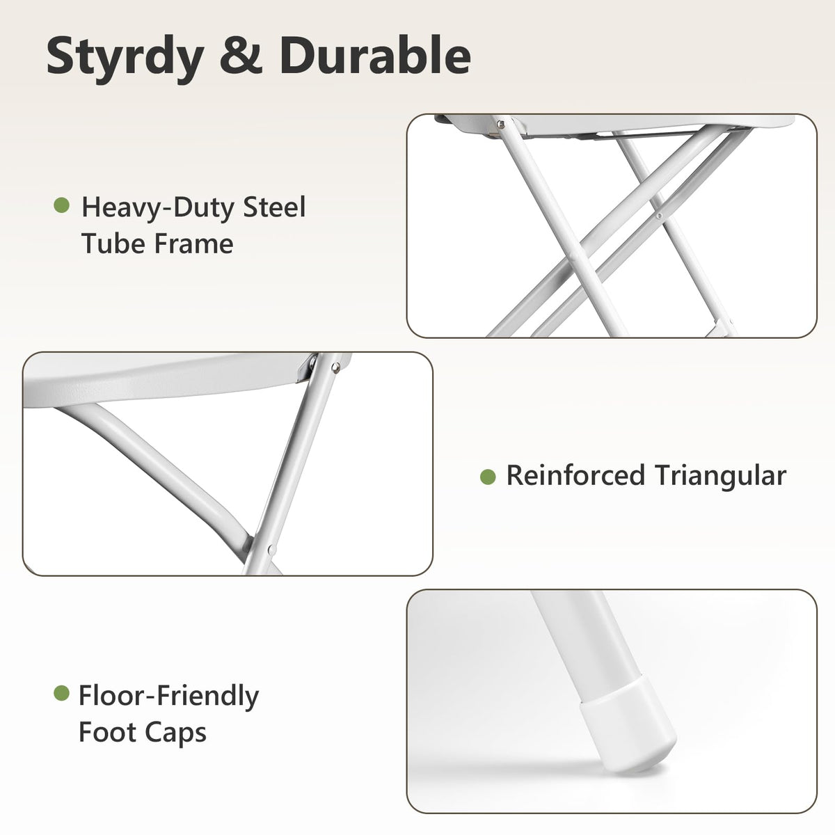 White 10 Pack Plastic Folding Chairs with Metal Frame J151933