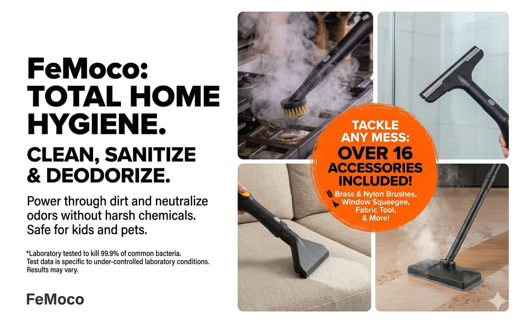 2-in-1 Steam Cleaner & Steam Mop with 1.6L Tank, 15s Heat Up, 16-Piece Kit G880570