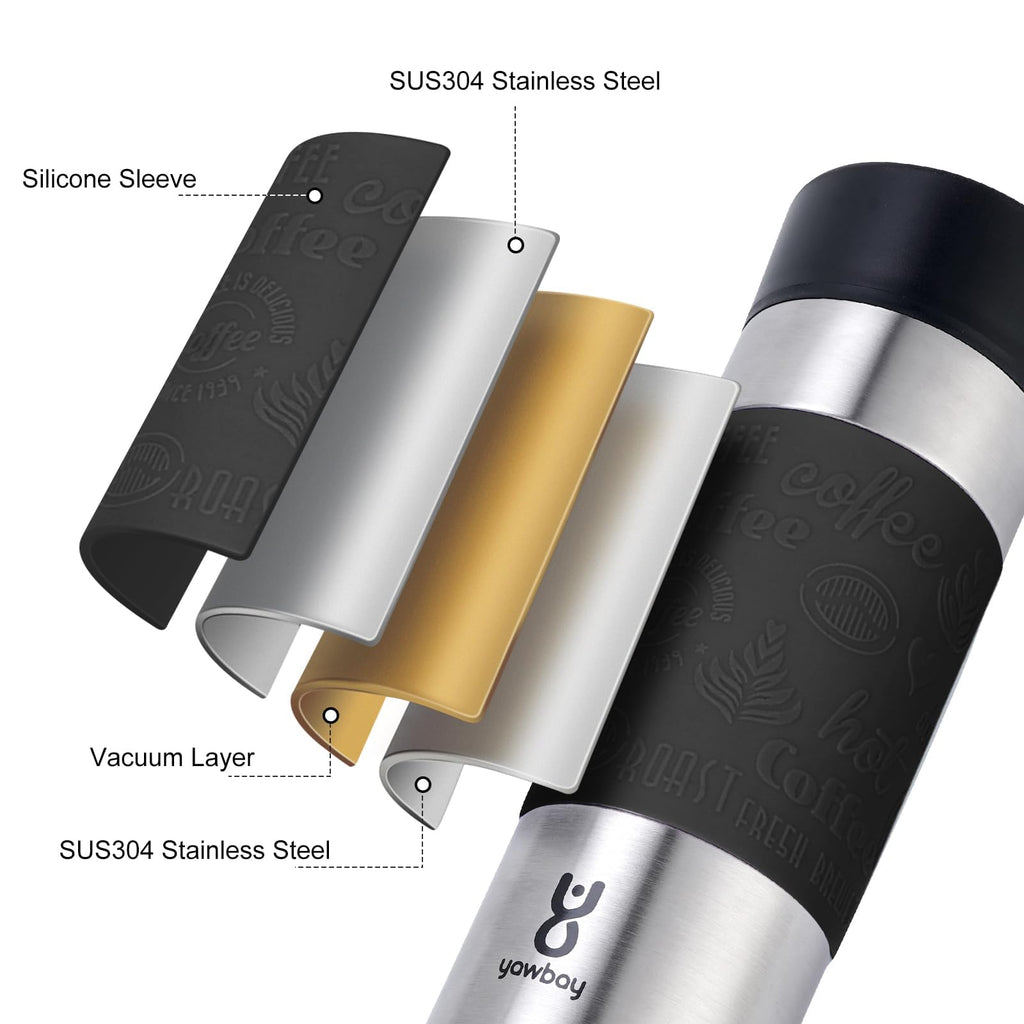 16 oz Stainless Steel Insulated Leak Proof Travel Coffee Mug M8900