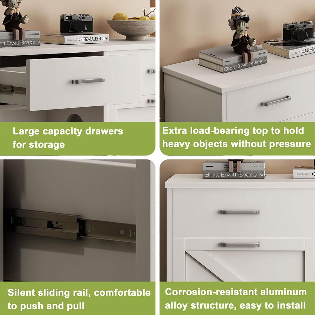 White Wooden Tilt Out Trash Cabinet Q7073