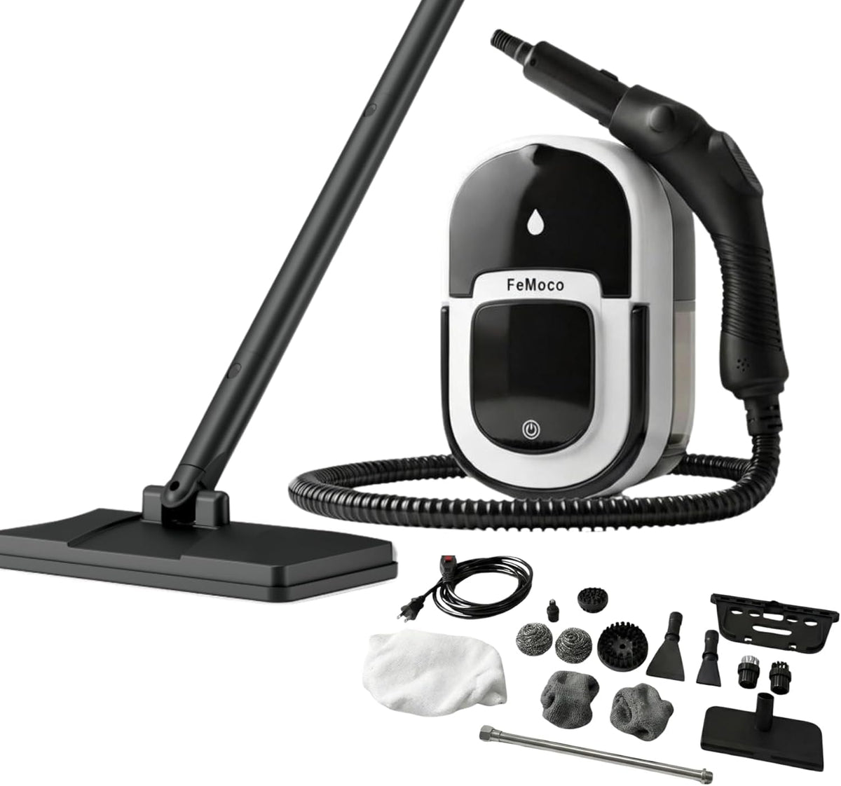 2-in-1 Steam Cleaner & Steam Mop with 1.6L Tank, 15s Heat Up, 16-Piece Kit G880570