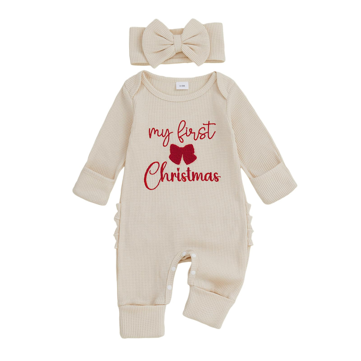 Baby Girl Long Sleeve Jumpsuit with Headband P53156