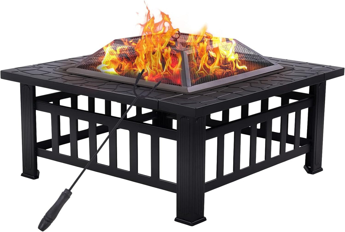 32'' Black Wood Burning Outdoor Fire Pit C888
