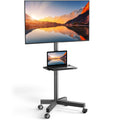 Rolling TV Stand on Wheels for 23-65 Inch TVs, Tilt Mobile TV Cart Holds up to 99 lbs with Adjustable Height Shelf E1197