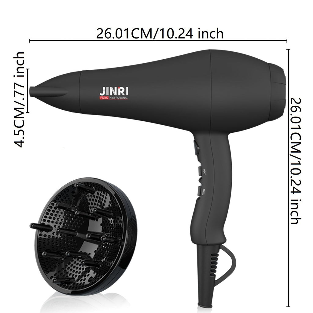 1875W Ionic Hair Dryer with Diffuser and Concentrator J112