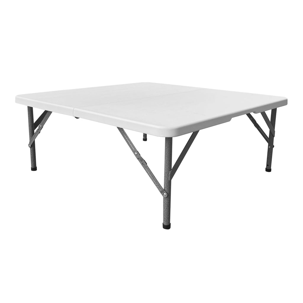 White Square Folding Table with Carry Handle G713