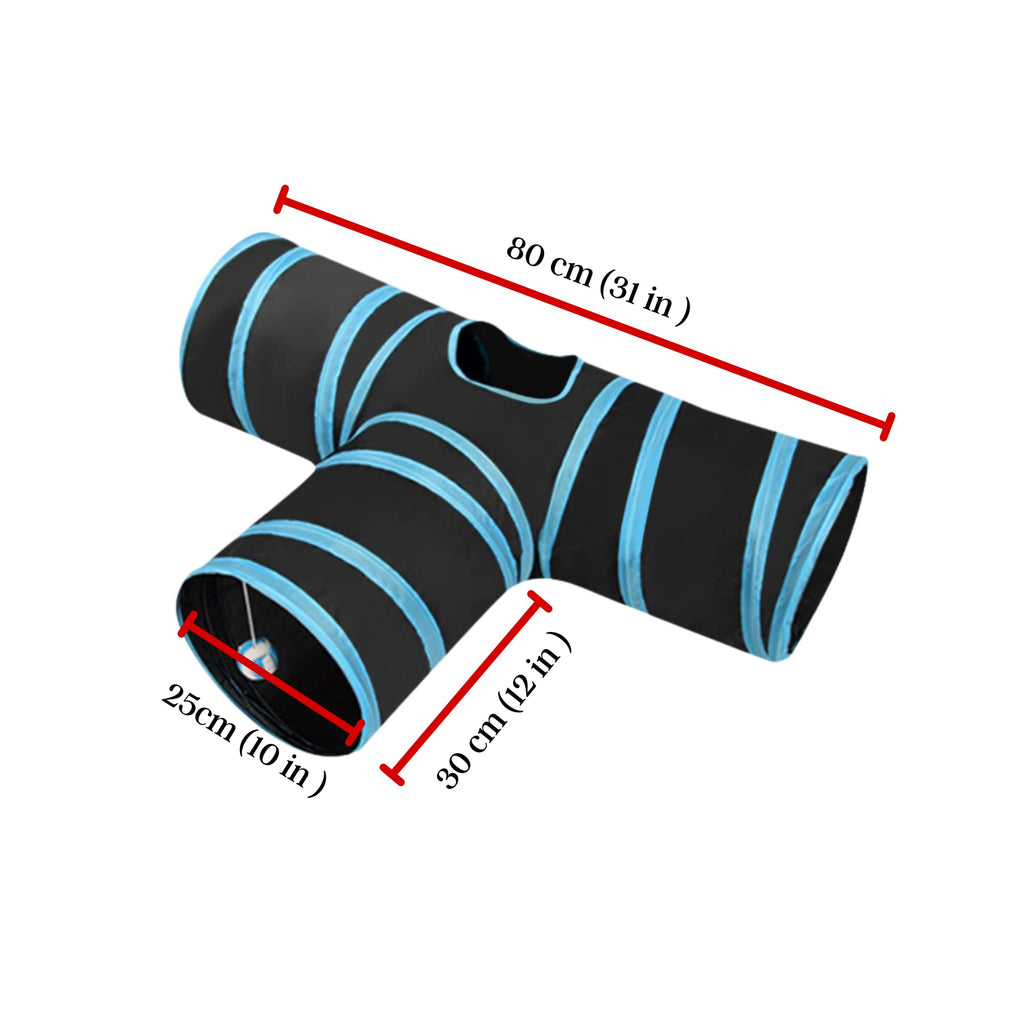3-Way Ferret & Rabbit Tunnel with Peep Hole and Crinkle Ball U472100