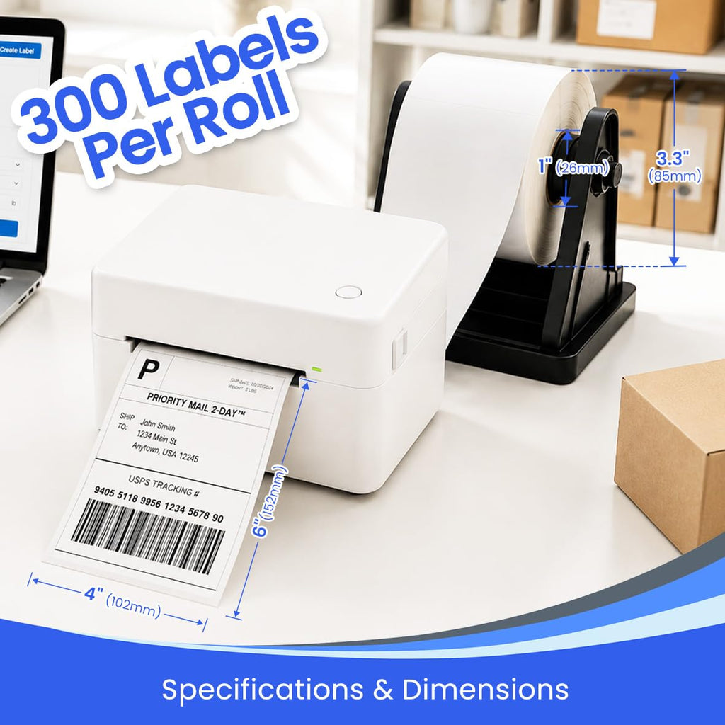 4x6 Thermal Shipping Labels Roll, 900 Labels W250717