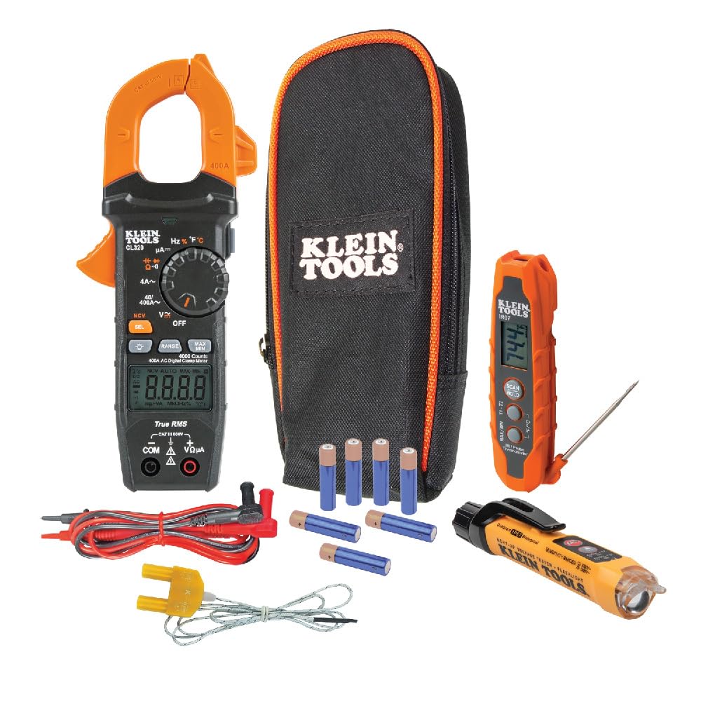 Digital Clamp Meter, Non-Contact Voltage Tester, and Infrared/Probe Thermometer K265