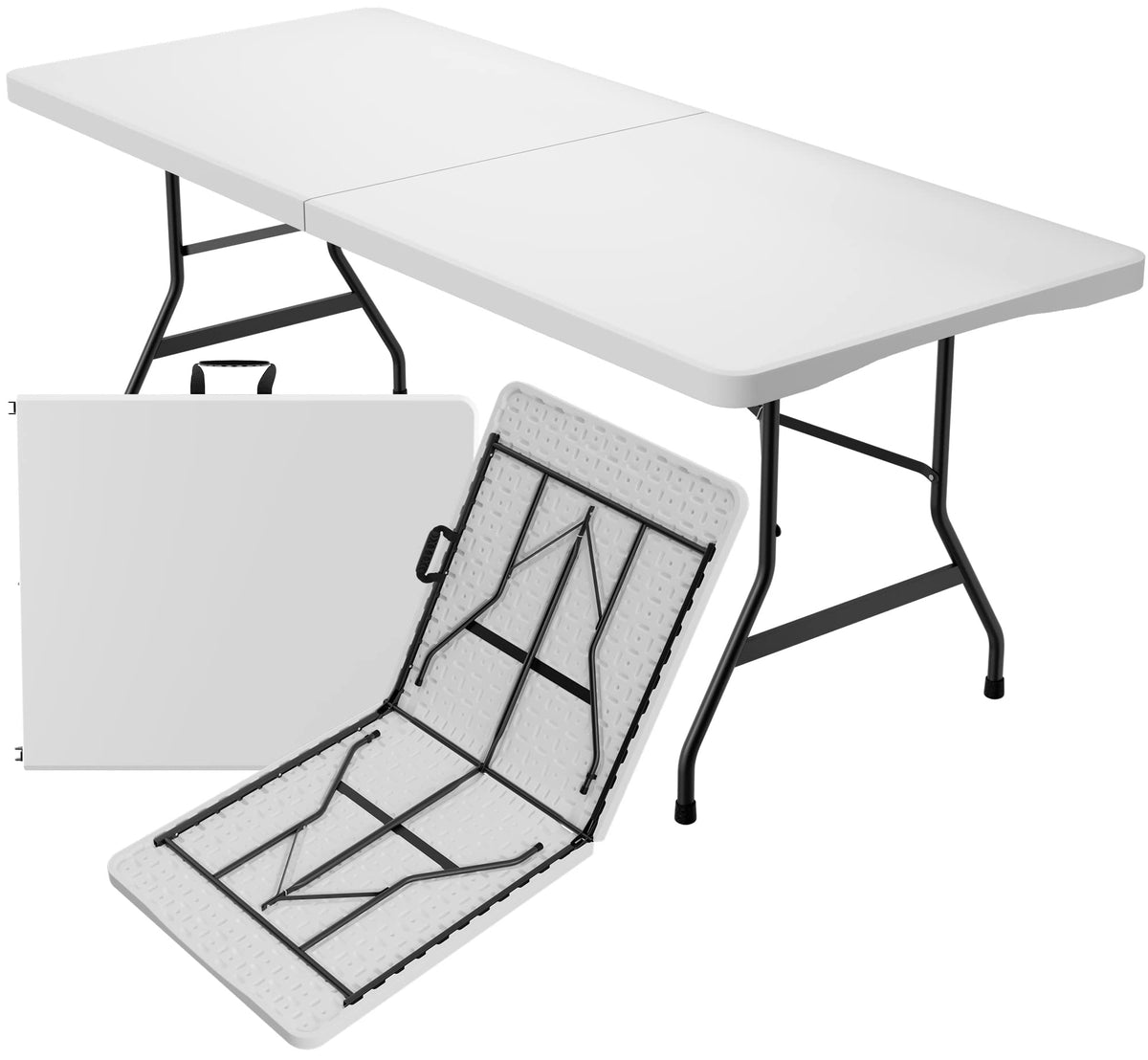 White Plastic Folding Table H7008