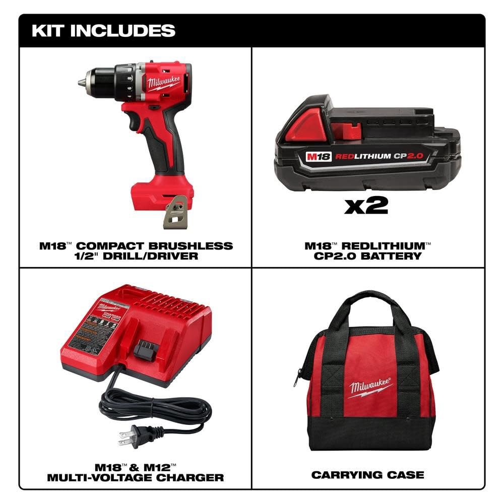 M18 Compact Brushless 1/2 Inch Drill/Driver Kit K77723
