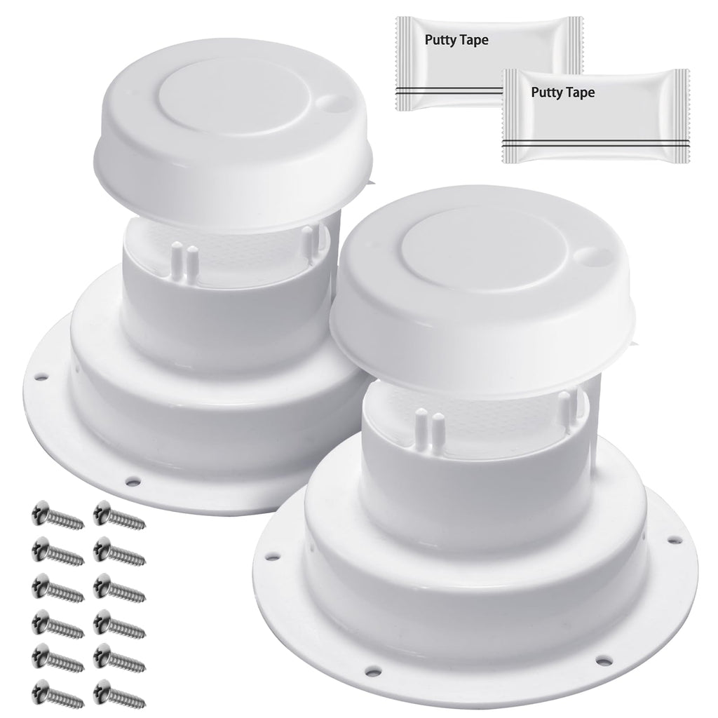 White RV Roof Vent Cover Kits with Putty Tape and Screws L432