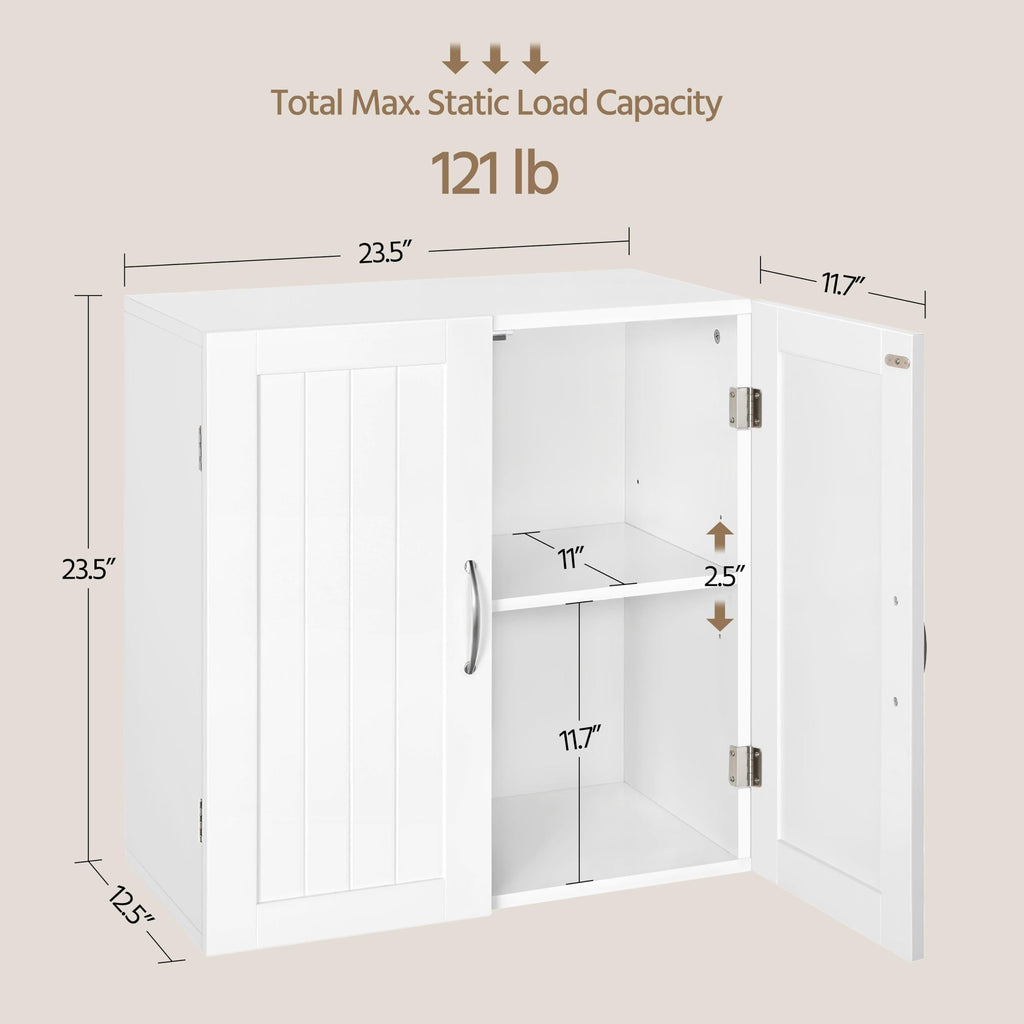 Wall Mounted White Bathroom Storage Cabinet with Doors L799