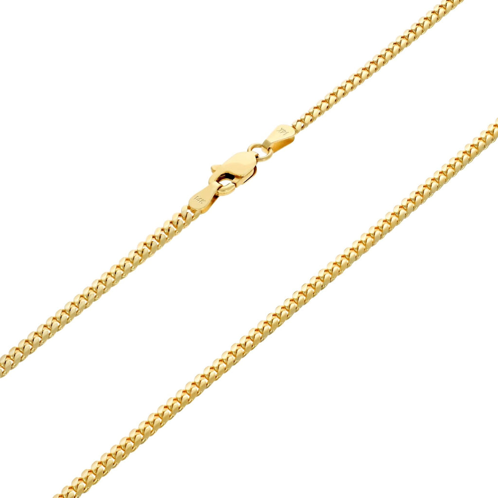 14k Yellow Gold Cuban Link Chain Necklace T7280