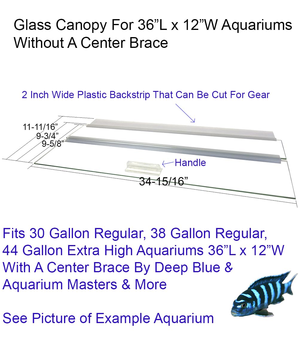Glass Canopy for Aquariums 10 Gallon to 200 Gallon F6194
