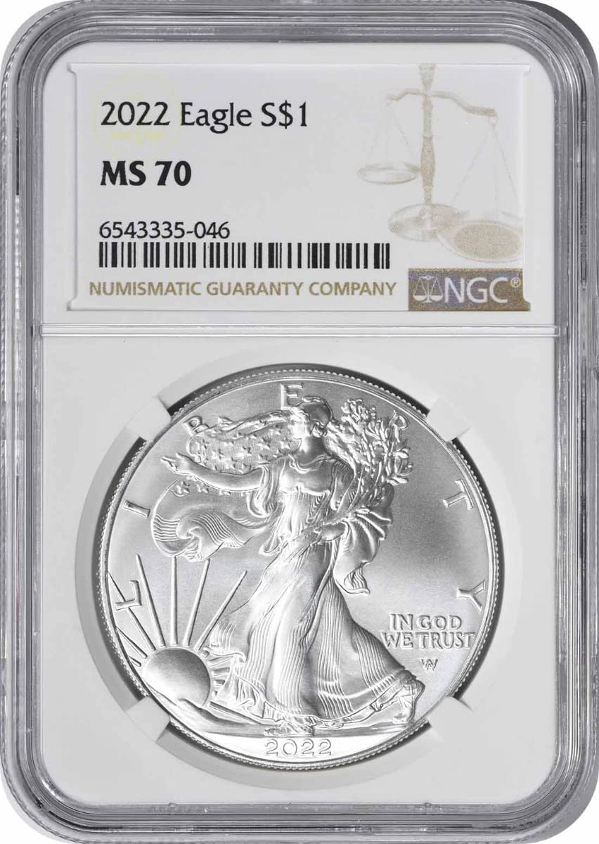 2022 American Silver Eagle Dollar MS70 V646110