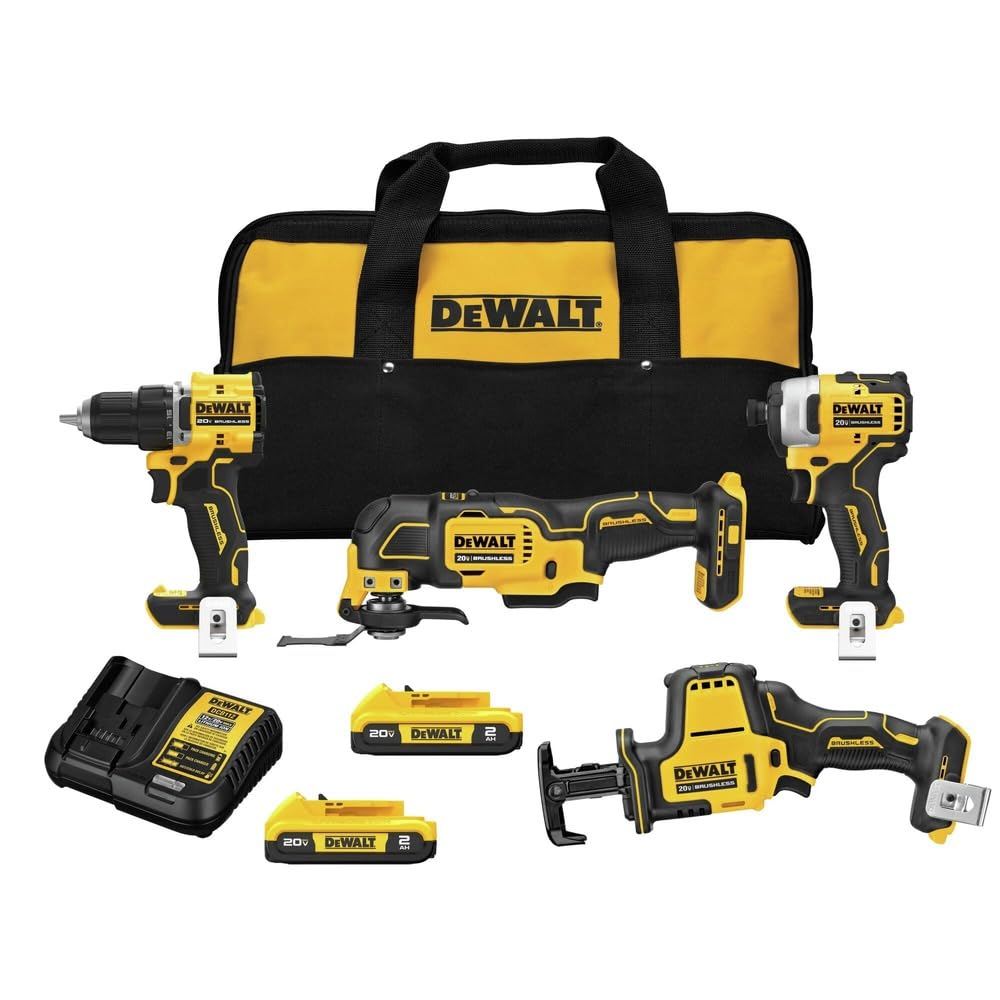 20-Volt Lithium-Ion Cordless Brushless Combo Kit 4-Tool with 2.0Ah Batteries H419