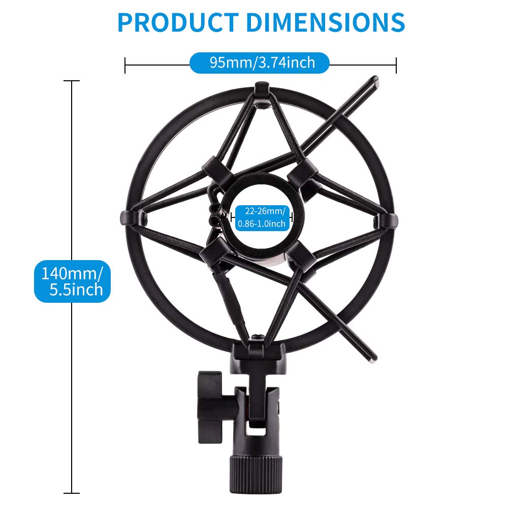 Microphone Shock Mount Holder Clip Anti-Vibration 22mm-26mm K584541