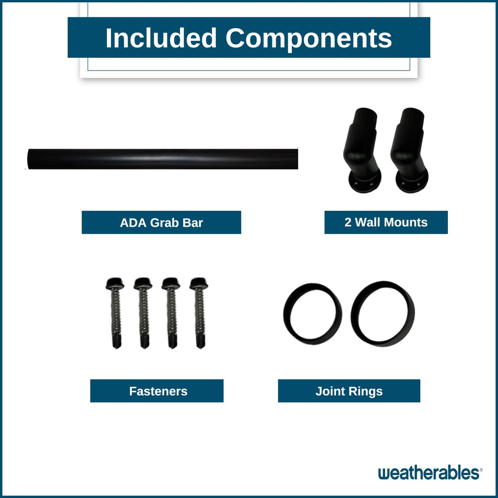 6’ Black Aluminum Handrail Kit H97195