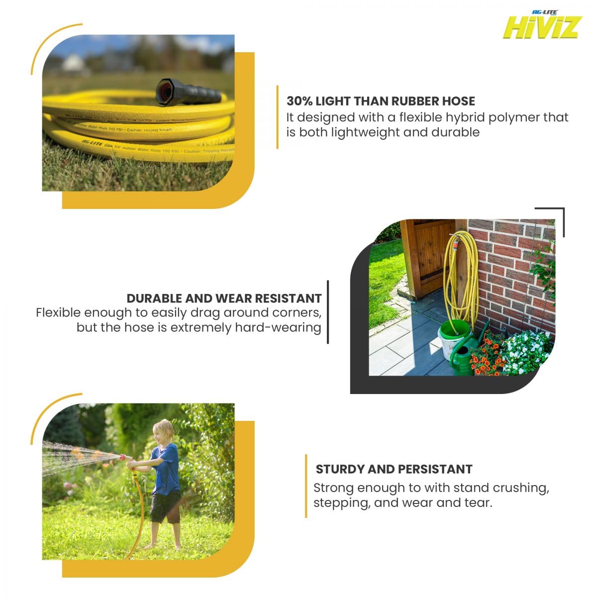 100% Premium Rubber Water Hose 3/4" X 100' H784