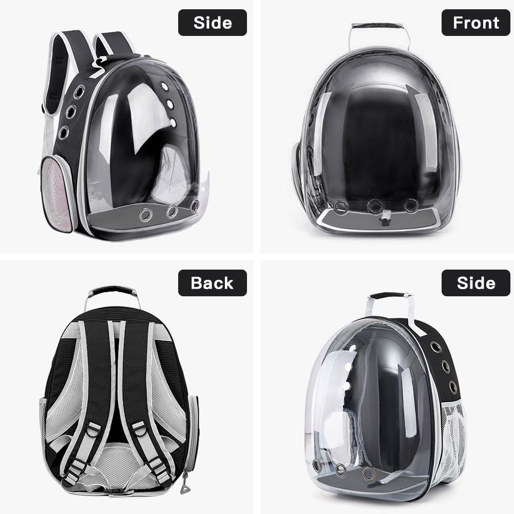Pet Backpack Carrier with Clear Front and Harness Q553642