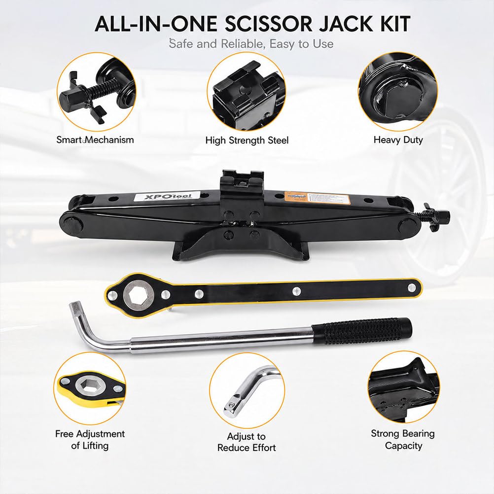 3-Ton Scissor Car Jack Kit with Lug Wrench D528146