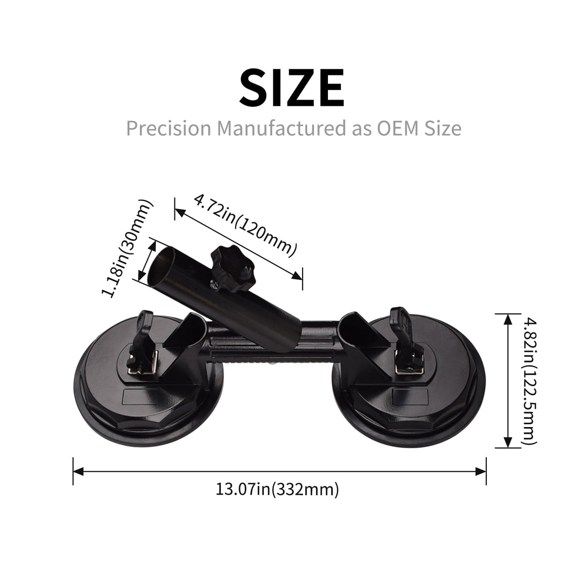 Suction Cup Vehicle Flagpole Bracket Aluminum Alloy M81431