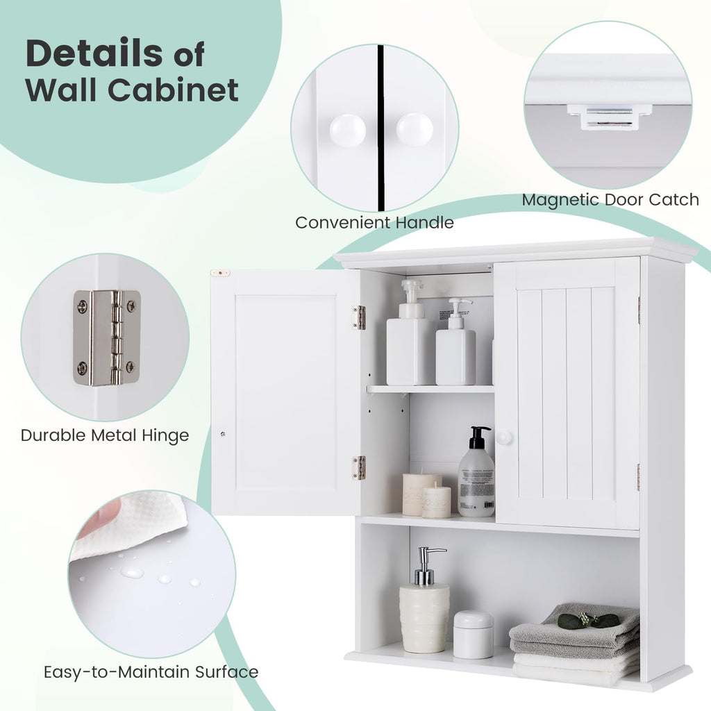White 2 Door Bathroom Wall Cabinet W50763