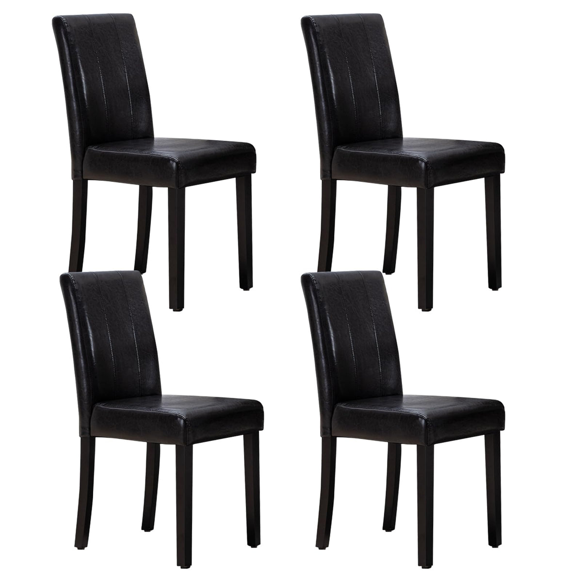 Black PU Leather Dining Chairs Set of 4 X9528