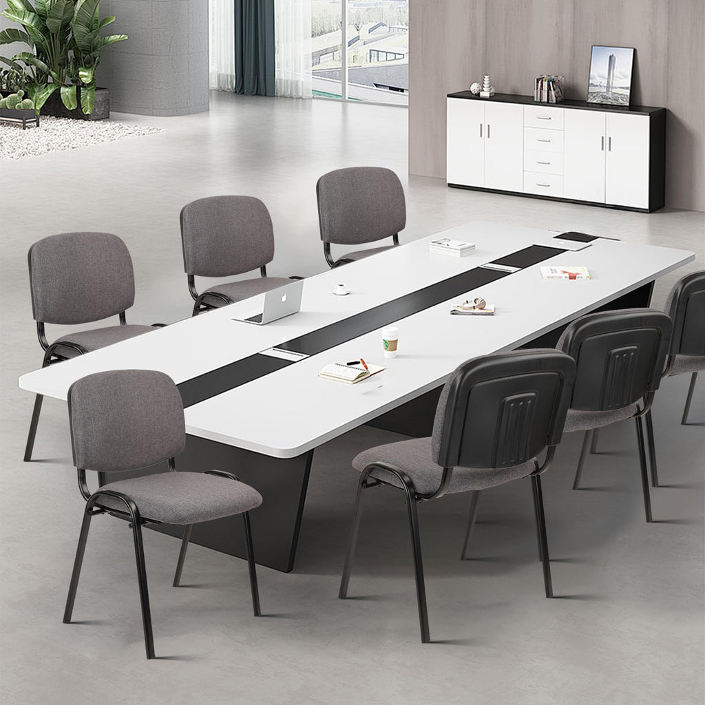 Set of 5 Grey Fabric Stackable Chairs Metal Frame K75871
