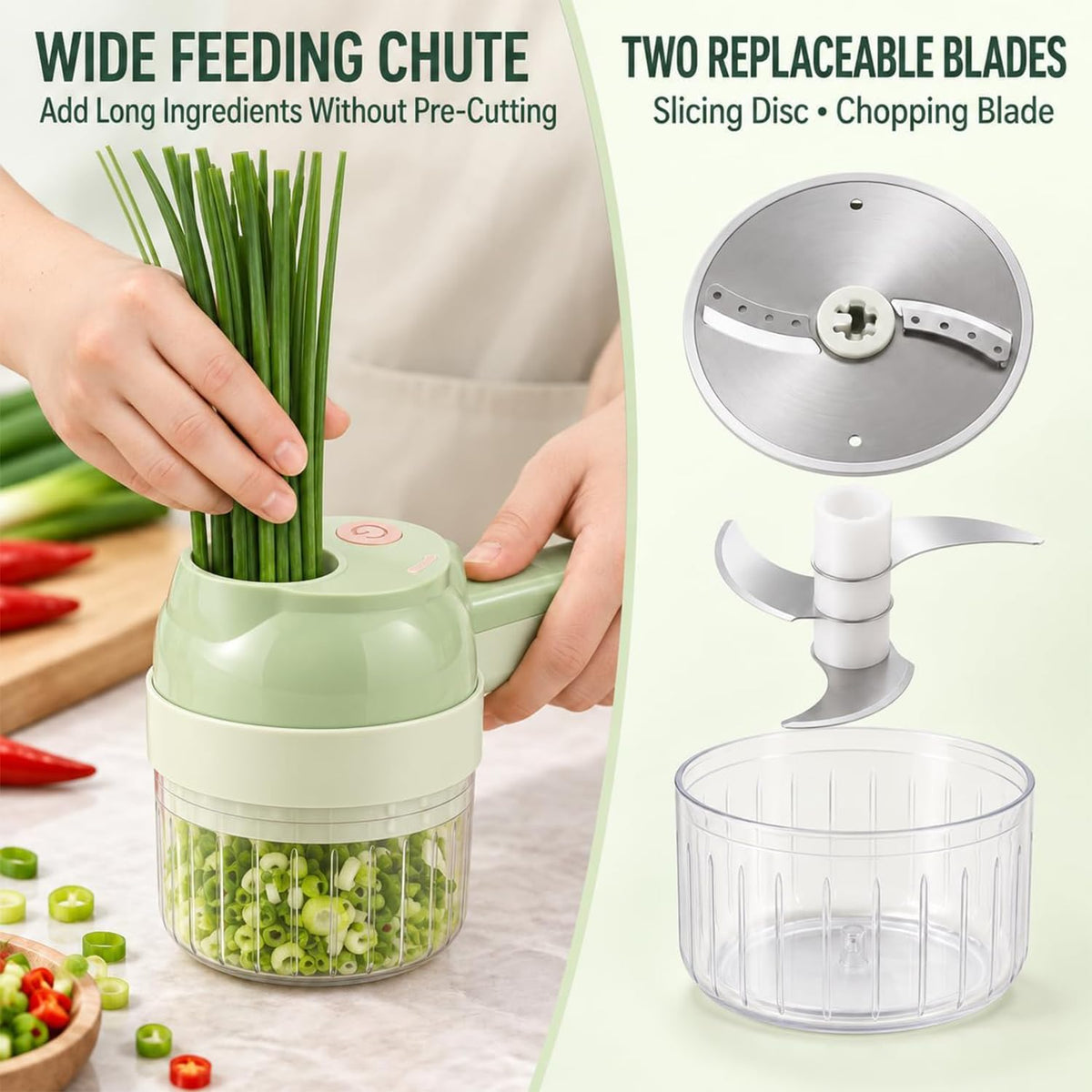 5-in-1 Wireless Electric Vegetable Chopper D9277