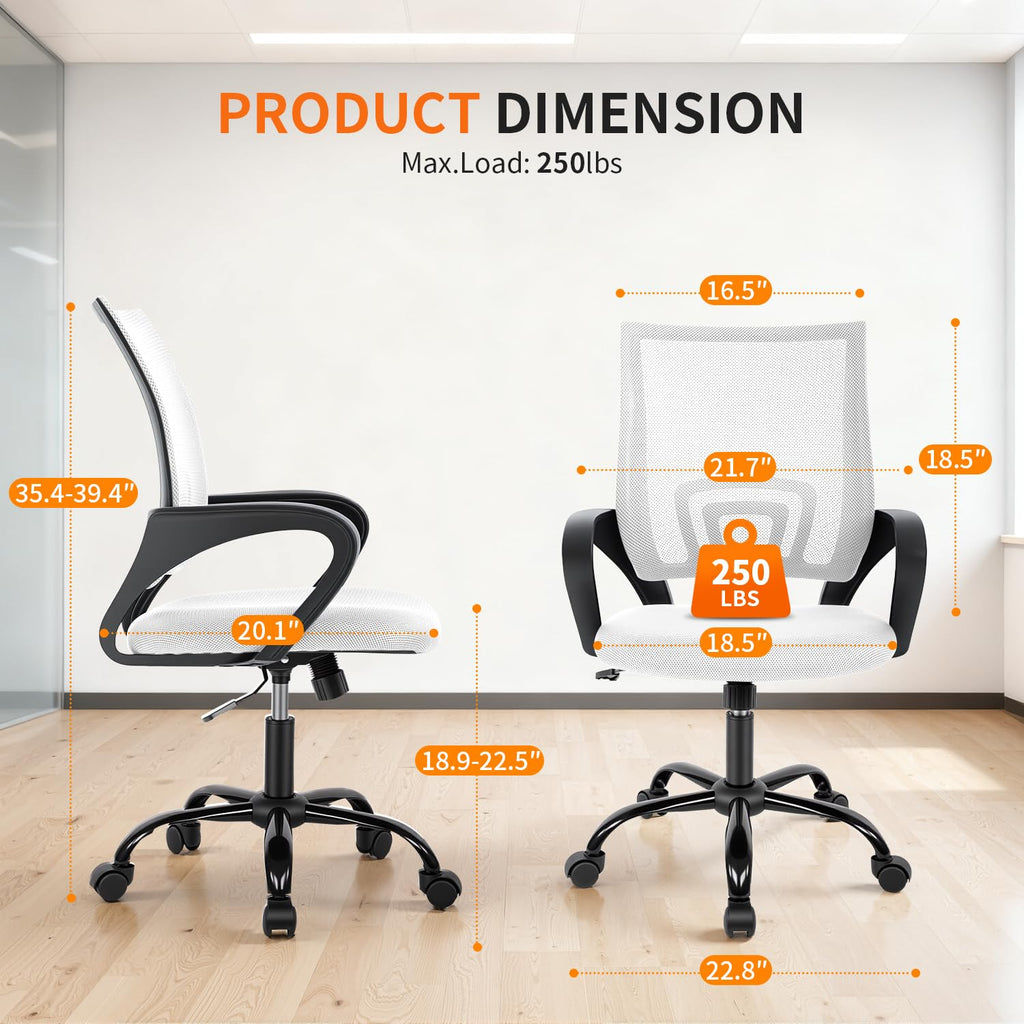 Ergonomic White Mesh Office Chair Y26147