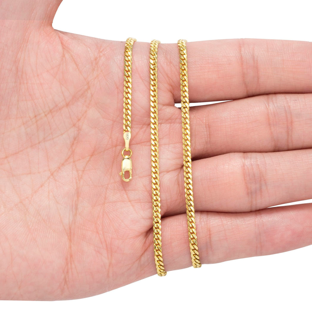 14k Yellow Gold Cuban Link Chain Necklace T7280