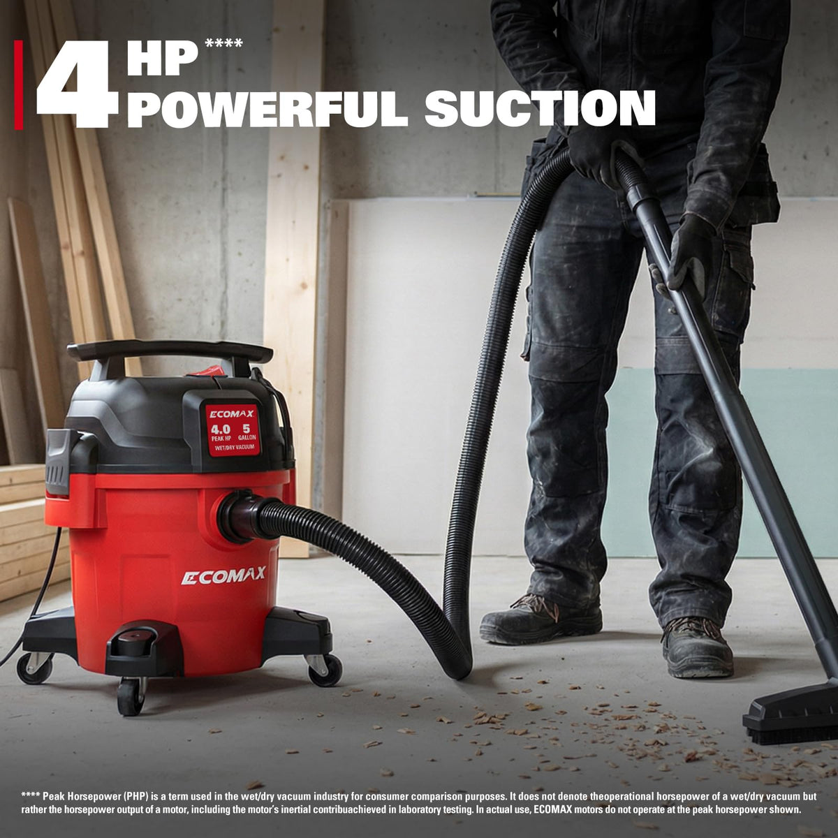 Ultra Quiet Wet and Dry 5 Gallon 4 HP Shop Vacuum P517