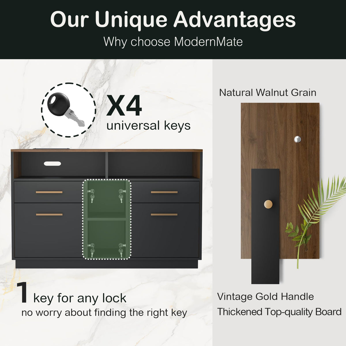 4 Drawer File Cabinet with Lock D3681