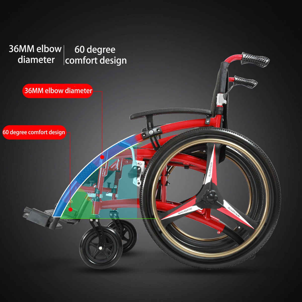 Folding Transport Wheelchair with Detachable Full Arms and Elevating Leg Rest U12597