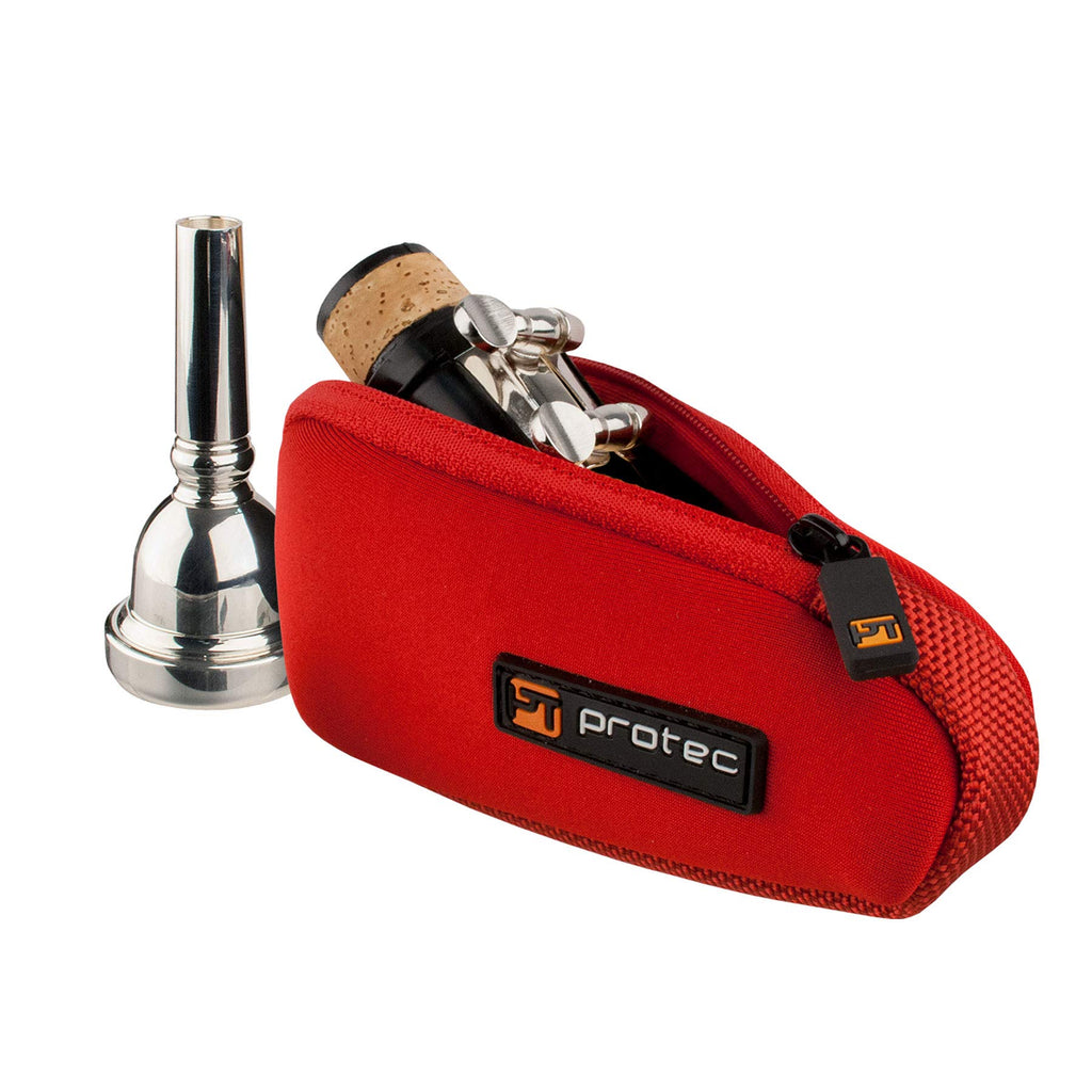 Red Neoprene Trombone/Alto Saxophone Mouthpiece Pouch N872