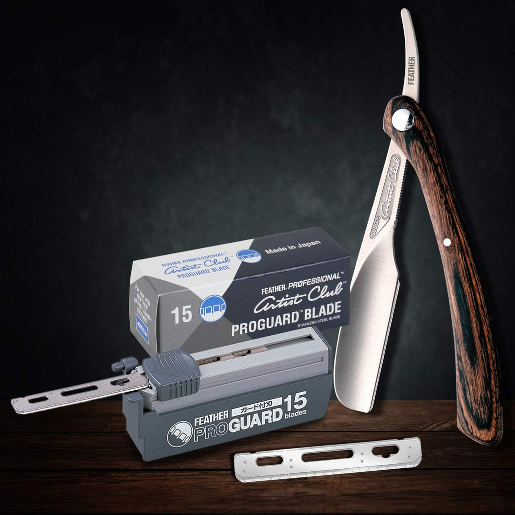 Single Straight Edge Razor Blades with Guard, 5 Pack of 15 L9604