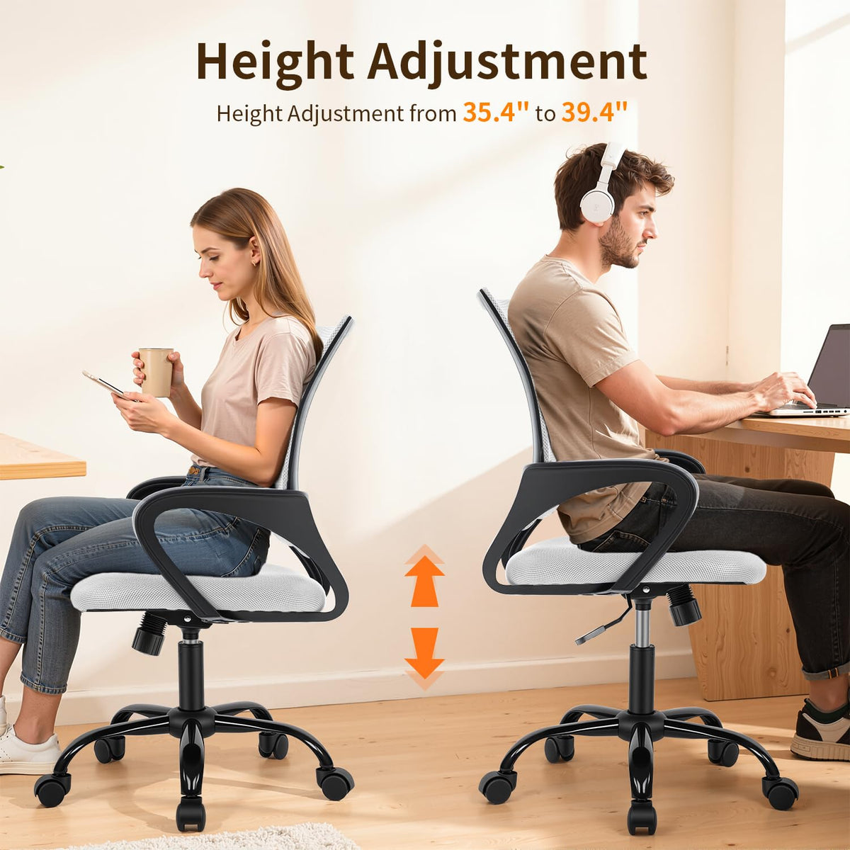 Ergonomic White Mesh Office Chair Y26147